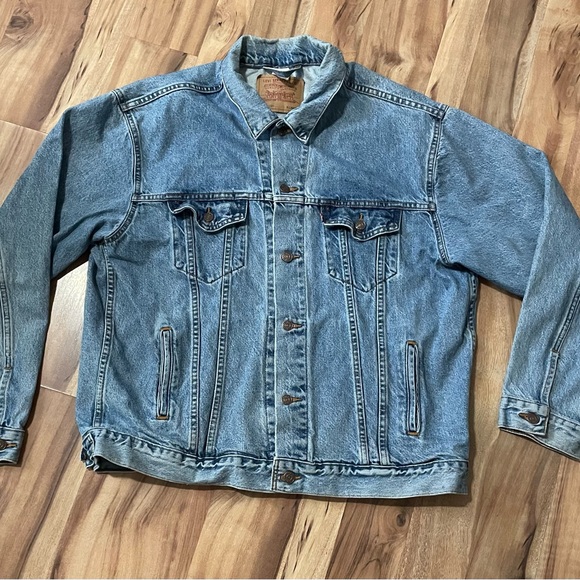VTG 90s Levi's Blue Denim Jacket Sz XL - Picture 2 of 9